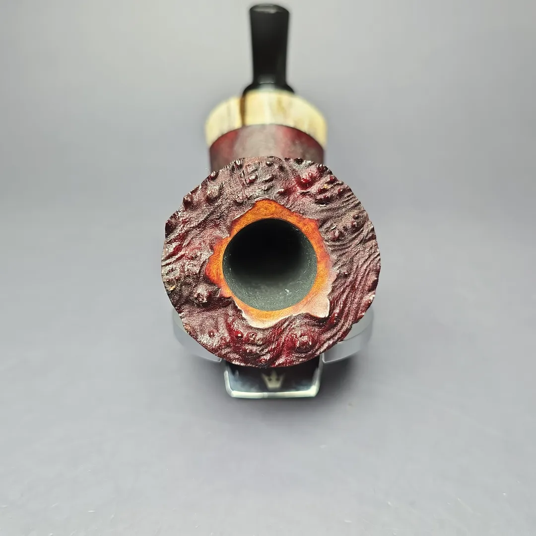 Dirk Heinemann Sandblasted Dublin w/ Fossilized Whale Estate Briar Pipe, Unsmoked - Image 4