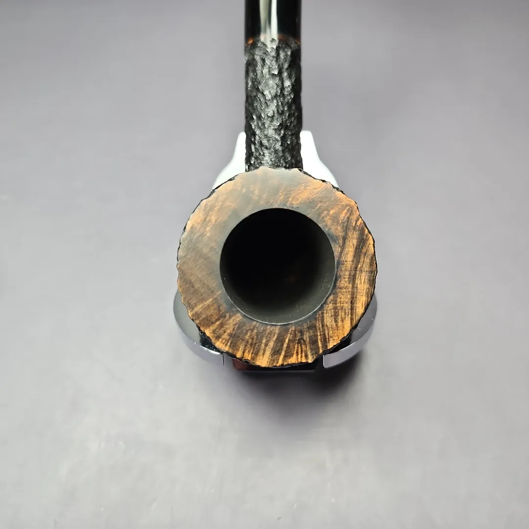 Sean Reum Glacier Partially Rusticated Pot Estate Briar Pipe, Unsmoked - Image 4