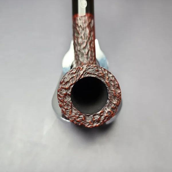 James Upshall Bark Group 5 Rusticated Billiard Estate Briar Pipe, Unsmoked - Image 4