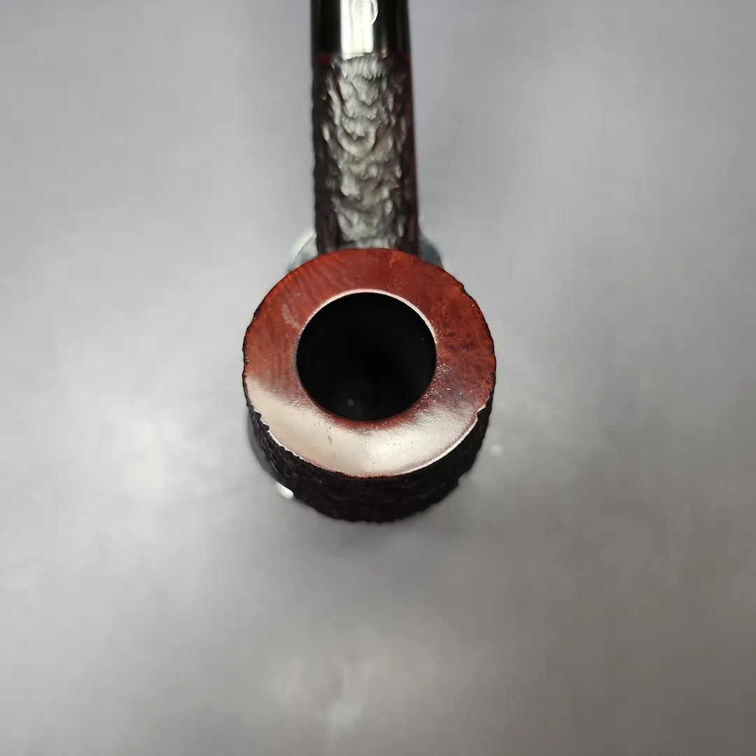 James Upshall Bark EXL Partially Rusticated Bent Billiard Estate Briar Pipe, Unsmoked - Image 4