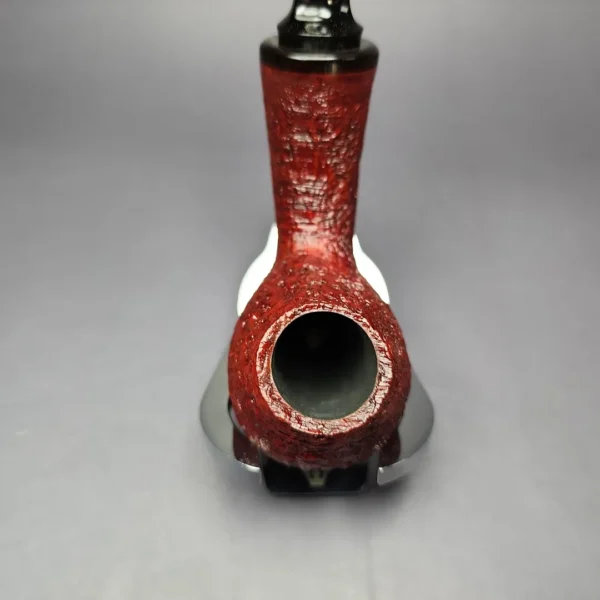 HS Studio Sandblasted Brandy w/ Reverse Calabash Estate Briar Pipe, Unsmoked - Image 4