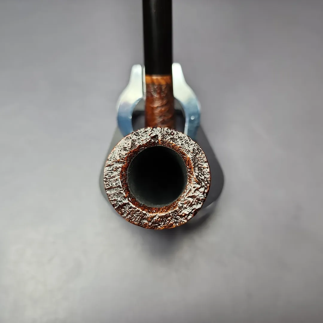 HS Studio Sandblasted "Sven Knudsen" Bent Stack Estate Briar Pipe, Unsmoked - Image 4