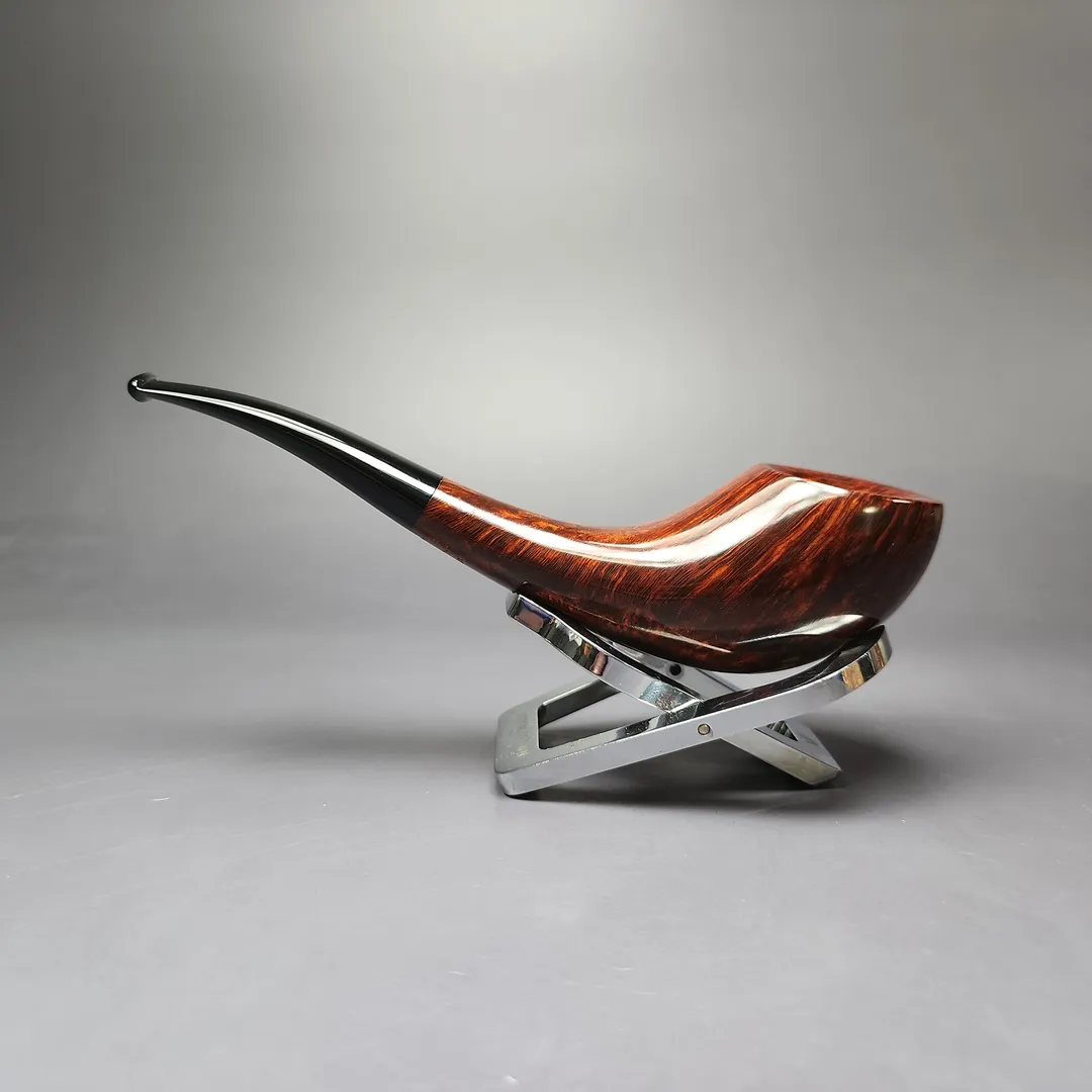 HS Studio Smooth "Gert Holbek" Polonius Horn Estate Briar Pipe, Unsmoked - Image 4