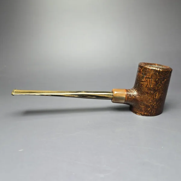 HS Studio Sandblasted "Don" Poker w/ Horn Estate Briar Pipe, Unsmoked - Image 4