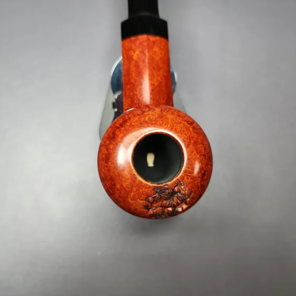 Sebastian Heck Smooth Panel Shank Bulldog w/ Plateaux Handmade Briar Pipe, New - Image 4