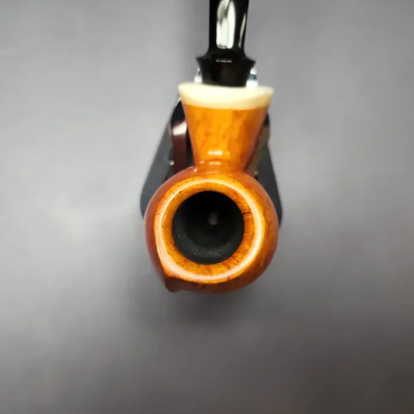 Sebastian Heck Smooth "Ivarsson" Blowfish w/ Bone Handmade Briar Pipe, New - Image 4