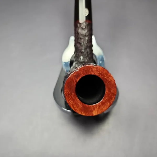 James Upshall Bark Group 5 Partially Rusticated Billiard Estate Briar Pipe, Unsmoked - Image 4