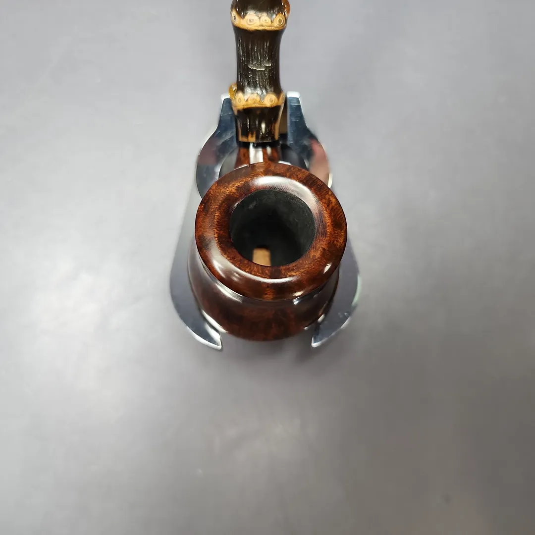 HS Studio Smooth “Bo Nordh Pot” w/ Bamboo Estate Briar Pipe, Unsmoked - Image 4