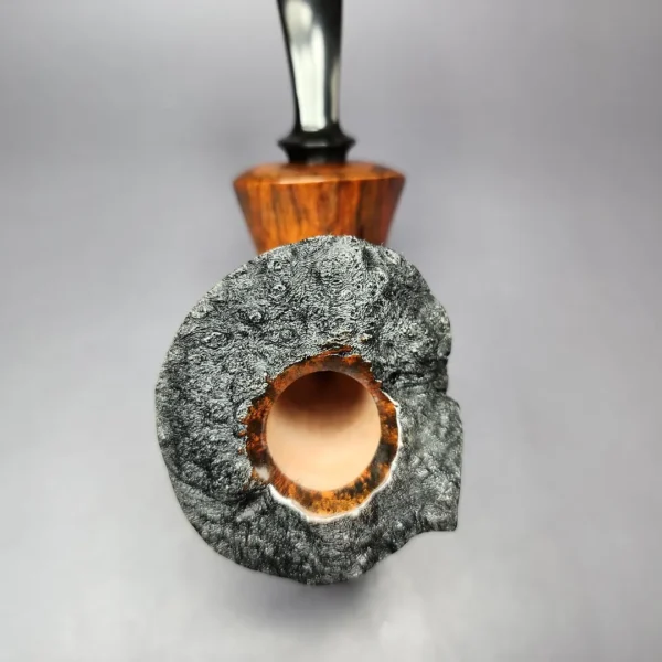 HS Studio Smooth Asymmetric Dublin w/ Reverse Calabash Estate Briar Pipe, Unsmoked - Image 4