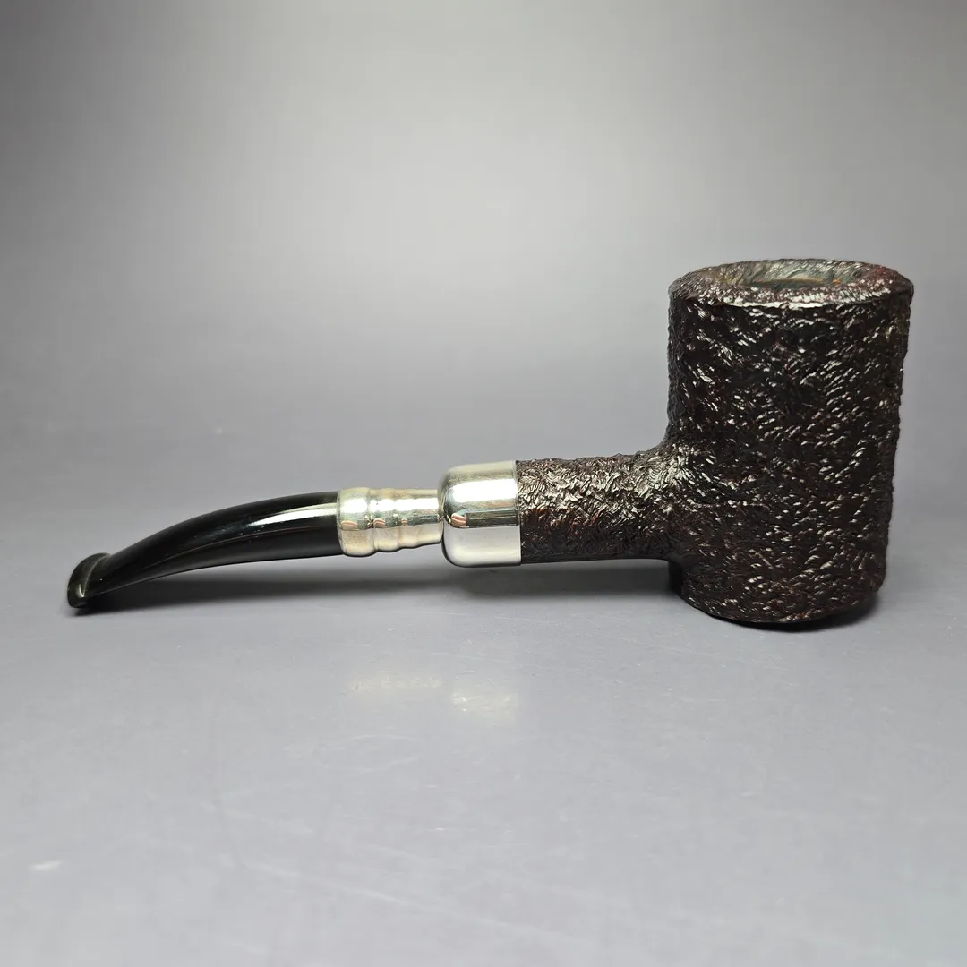 Ferndown Bark * Rusticated Poker w/ Silver Spigot Estate Briar Pipe, English Estates - Image 4