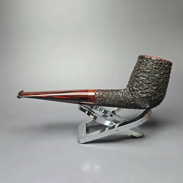 Walt Cannoy 10th Anniversary Cardinal House Munn Rusticated Billiard Handmade Briar Pipe, New - Image 4