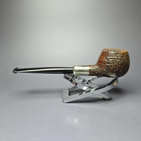 HS Studio Sandblasted Prince w/ Silver Estate Briar Pipe, Unsmoked - Image 4