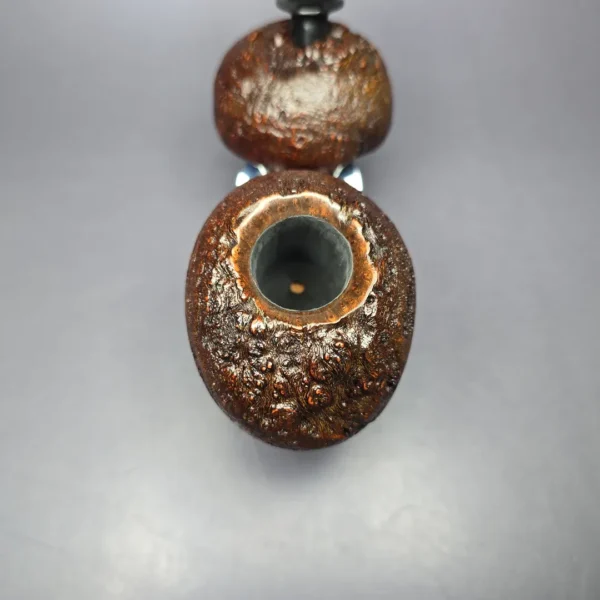 HS Studio Large Sandblasted Asymmetric Freehand Estate Briar Pipe, Unsmoked - Image 4