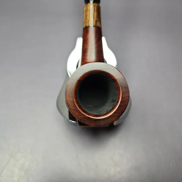 MBSD Briars by Piero Vitale Sienna Contrast Smooth Billiard w/ Zebrawood Briar Pipe, New - Image 5