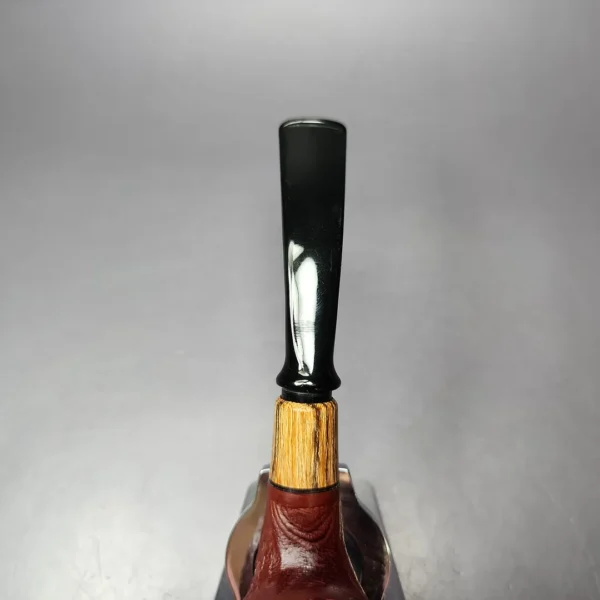 MBSD Briars by Piero Vitale Vintage Sandblasted Brandy w/ Zebrawood Briar Pipe, New - Image 5