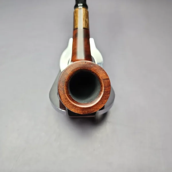 MBSD Briars by Piero Vitale Sienna Contrast Smooth Billiard w/ Zebrawood Briar Pipe, New - Image 5