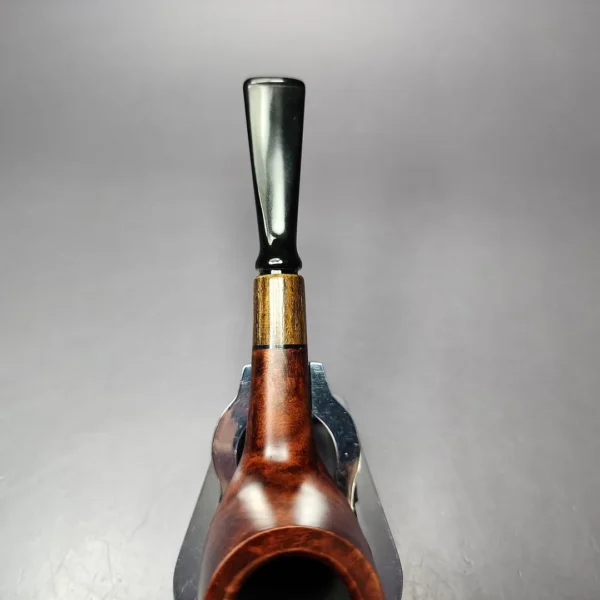 MBSD Briars by Piero Vitale Sienna Contrast Smooth Billiard w/ Zebrawood Briar Pipe, New - Image 6