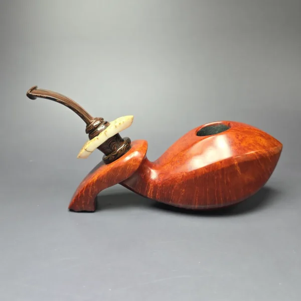 SU Pipes Tokutomi Tribute Smooth Whale w/ Mammoth Handmade Briar Pipe, New - Image 5