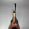 MBSD Briars by Piero Vitale Red Sandblasted Billiard w/ Zebrawood Briar Pipe, New - Image 5