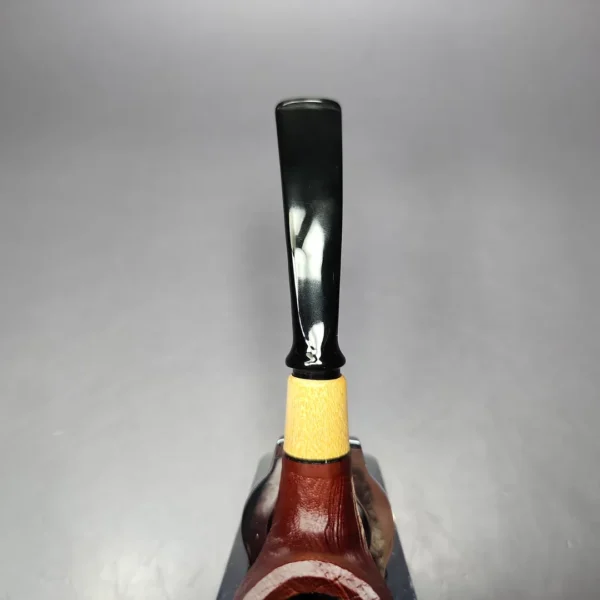 MBSD Briars by Piero Vitale Red Sandblasted Brandy w/ Boxwood Briar Pipe, New - Image 5