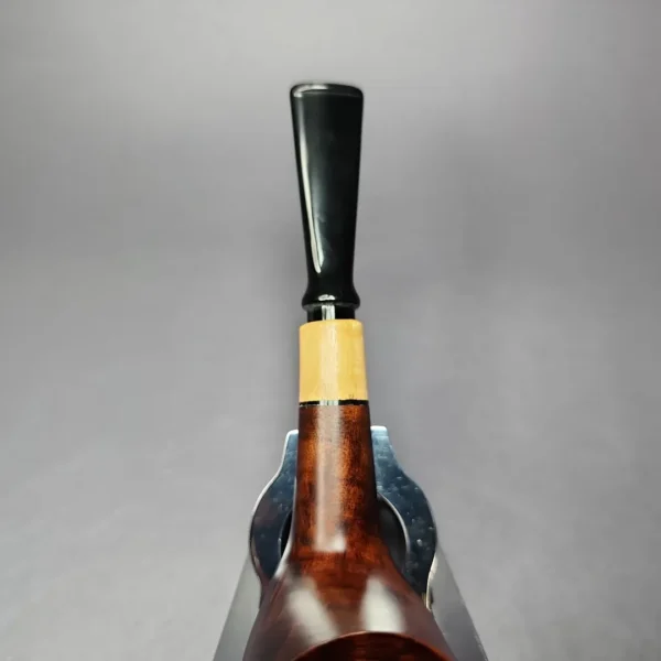 MBSD Briars by Piero Vitale Sienna Contrast Smooth Billiard w/ Boxwood Briar Pipe, New - Image 5