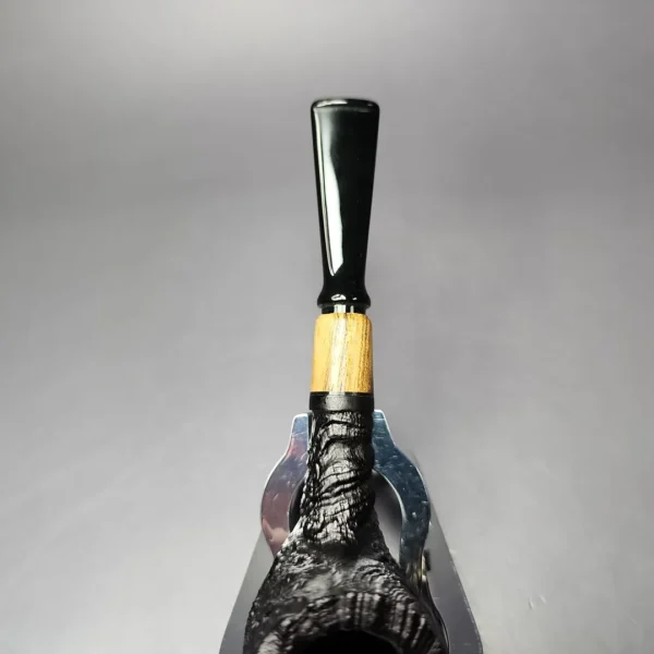 MBSD Briars by Piero Vitale Vintage Sandblasted Billiard w/Olivewood Briar Pipe, New - Image 5