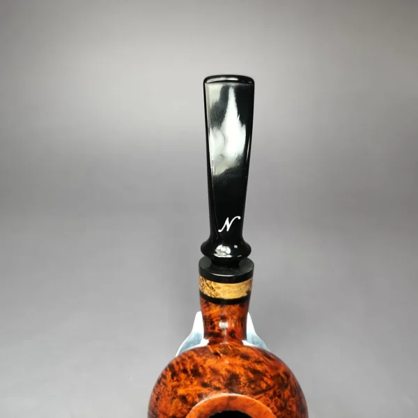 Nording Nosewarmer 1 2 Smooth Cognac Apple w/ Palm Wood Estate Briar Pipe, Unsmoked - Image 5