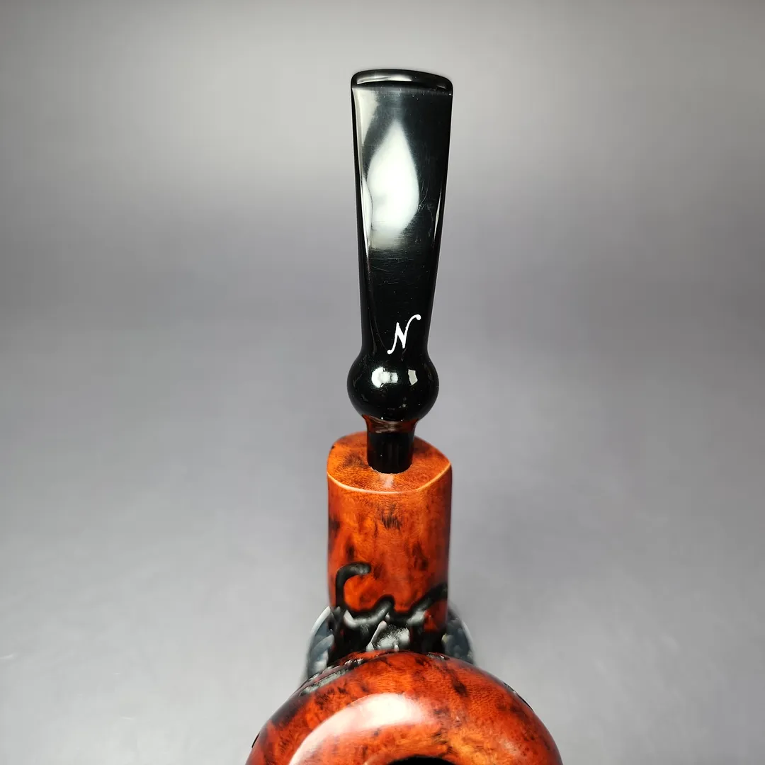 Nording Abstract Partially Rusticated Freehand Estate Briar Pipe, Unsmoked - Image 5