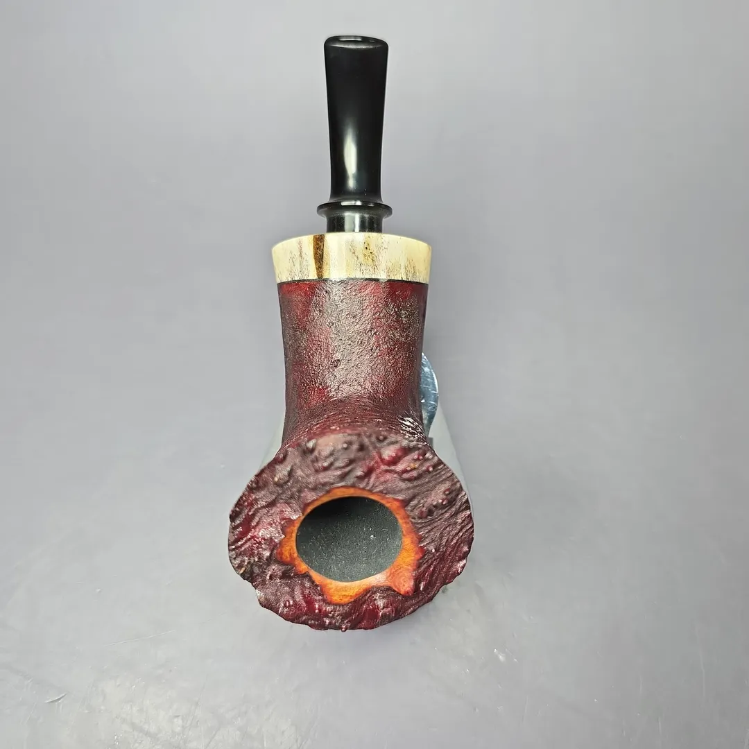 Dirk Heinemann Sandblasted Dublin w/ Fossilized Whale Estate Briar Pipe, Unsmoked - Image 5