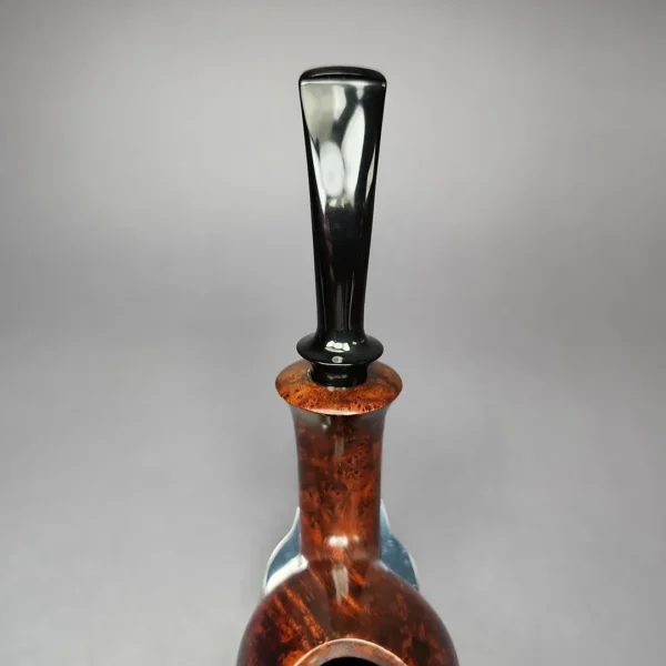 HS Studio Smooth Bent Egg w/ Reverse Calabash Estate Briar Pipe, Unsmoked - Image 5