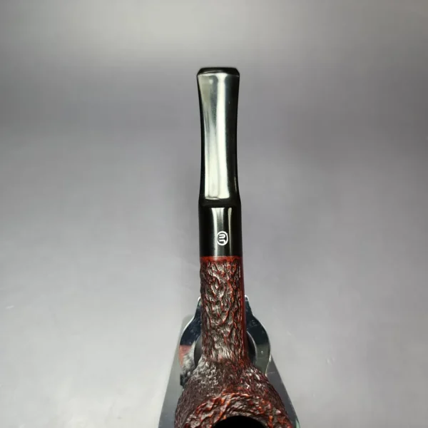 James Upshall Bark Group 5 Rusticated Billiard Estate Briar Pipe, Unsmoked - Image 5