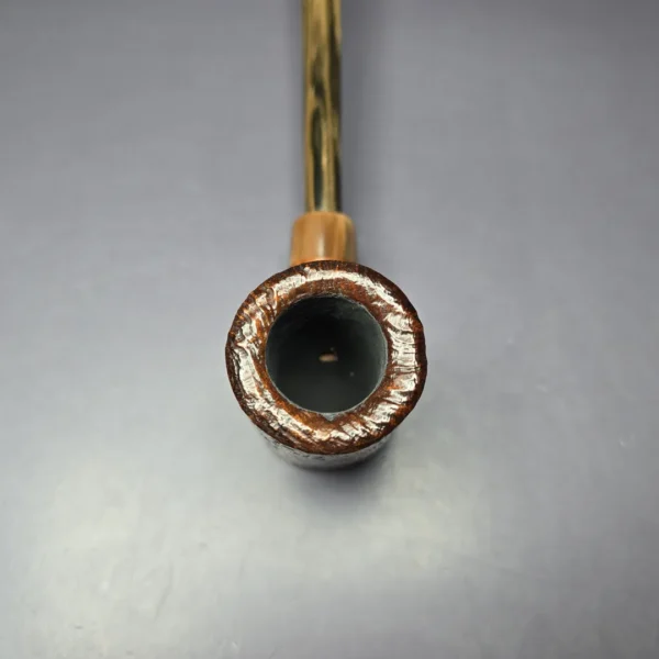 HS Studio Sandblasted "Don" Poker w/ Horn Estate Briar Pipe, Unsmoked - Image 5