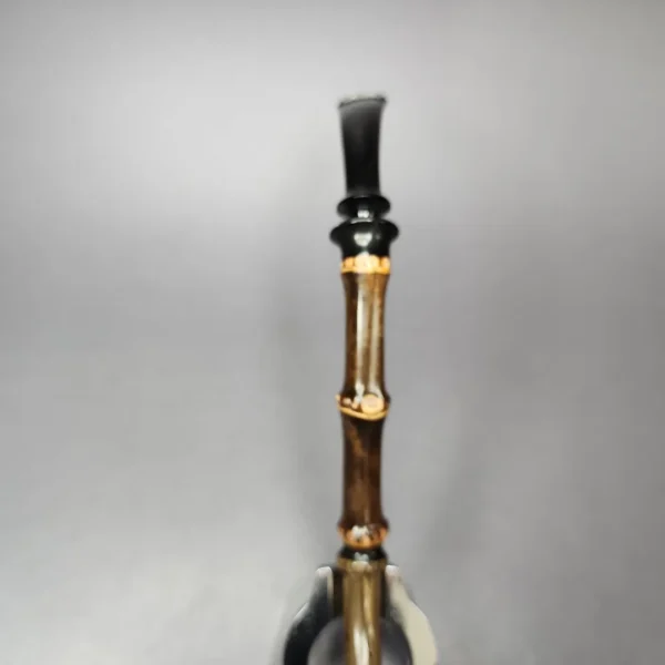 HS Studio Sandblasted Egg Churchwarden w/ Bamboo Estate Briar Pipe, Unsmoked - Image 5