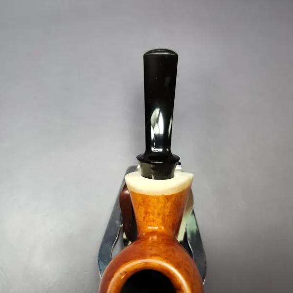 Sebastian Heck Smooth "Ivarsson" Blowfish w/ Bone Handmade Briar Pipe, New - Image 5