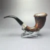Ser Jacopo 2000 Millennium Pipe Sandblasted Calabash Estate Briar Pipe, Unsmoked - Image 5