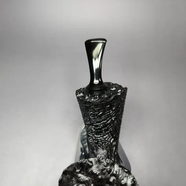 HS Studio Sandblasted Asymmetric Dublin w/ Reverse Calabash Estate Briar Pipe, Unsmoked - Image 5