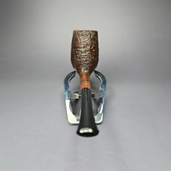 HS Studio Pencil Shank Sandblasted Stack Billiard Estate Briar Pipe, Unsmoked - Image 5
