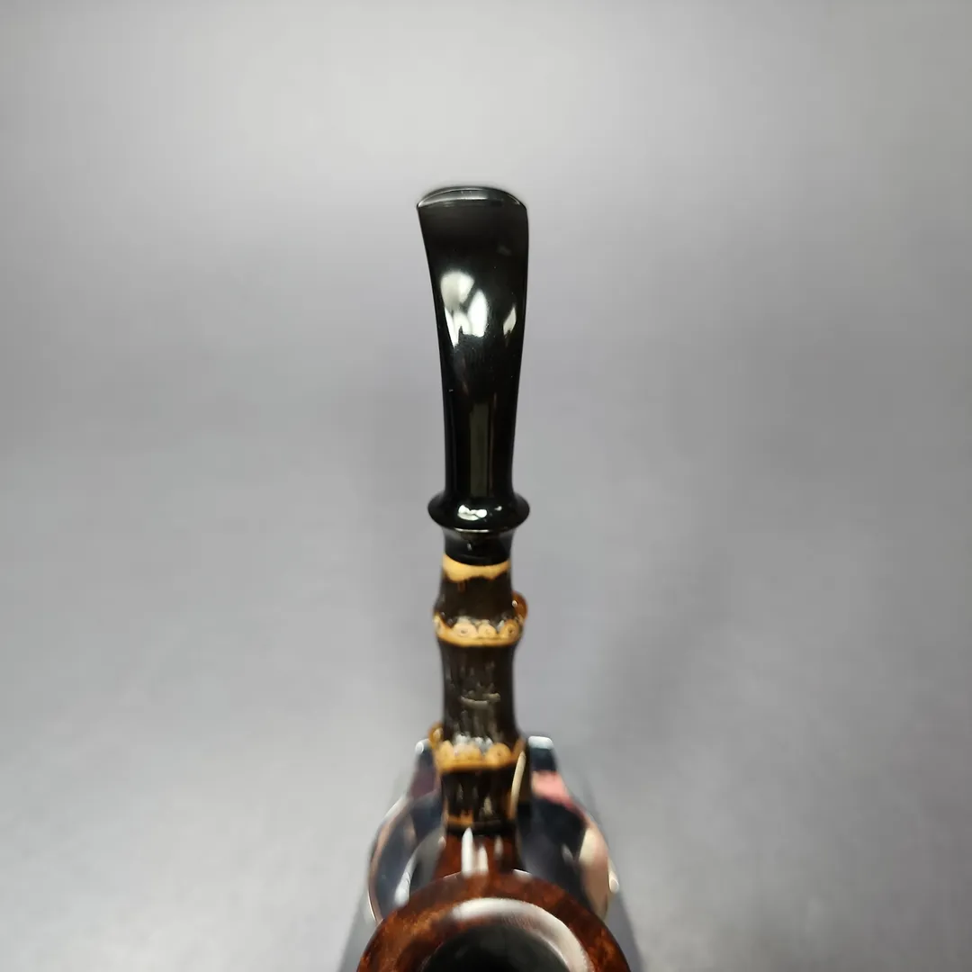 HS Studio Smooth “Bo Nordh Pot” w/ Bamboo Estate Briar Pipe, Unsmoked - Image 5