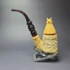 Mesut XL Whirling Dervishes Oom Paul w/ Cap Estate Block Meerschaum Pipe, Turkish Estates - Image 5
