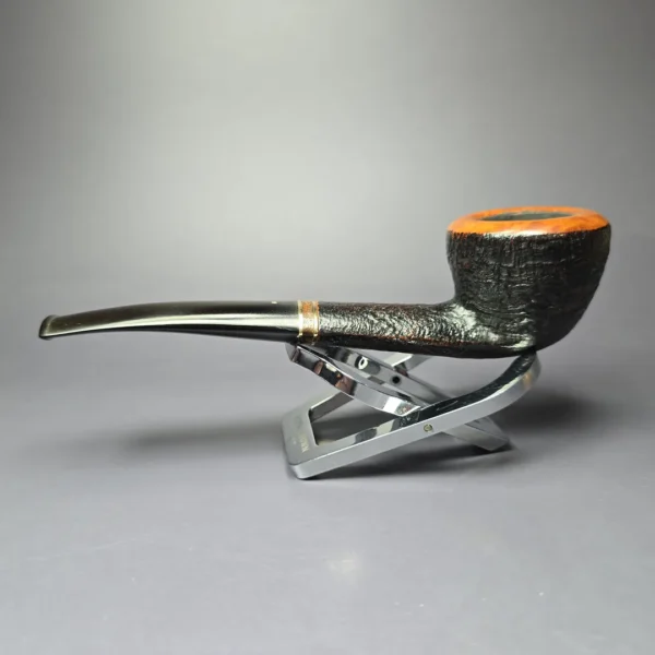 Savinelli Punto Oro Mister G 316 KS Sandblasted Pot Estate Briar Pipe, Italian Estates 6mm - Image 5