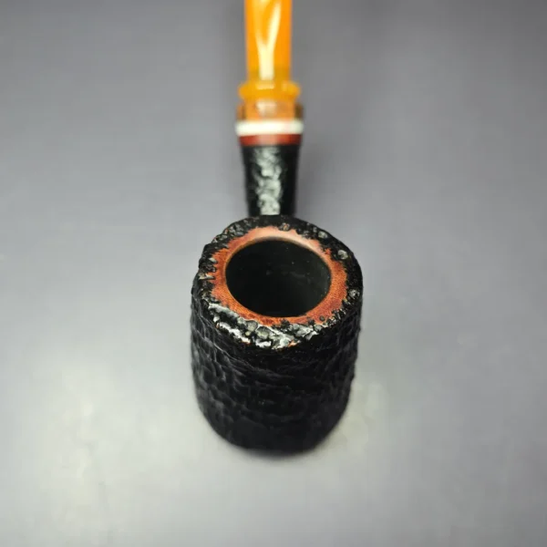 Neerup XL Sandblasted Volcano w/ Zebrawood Estate Briar Pipe, Danish Estates - Image 5