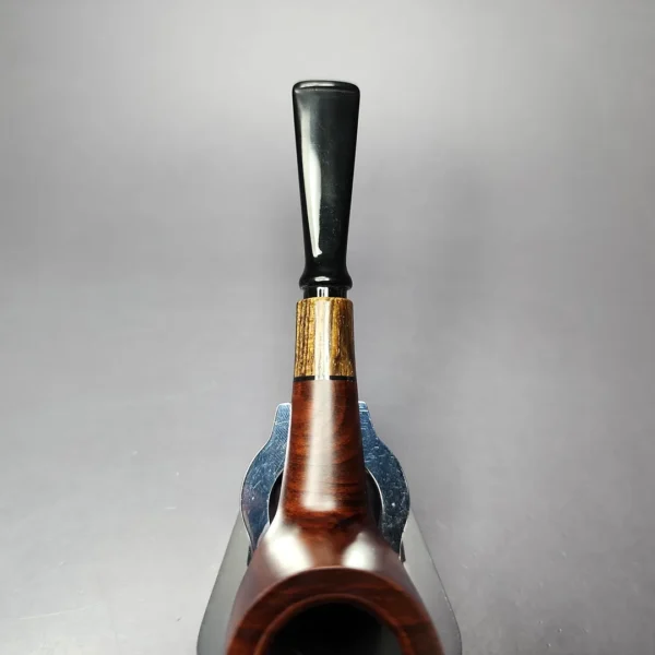 MBSD Briars by Piero Vitale Sienna Contrast Smooth Billiard w/ Zebrawood Briar Pipe, New - Image 6