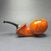 SU Pipes XL Smooth Blowfish w/ Stabilized Maple Burl Handmade Briar Pipe, New - Image 6