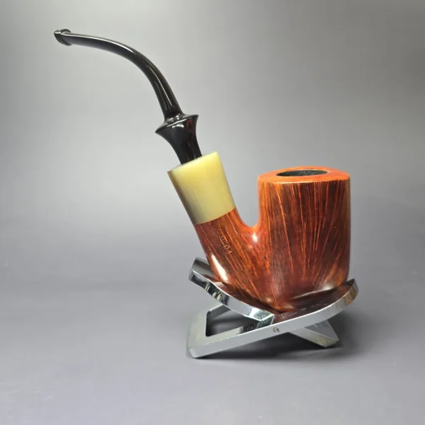 Savinelli Nonpareil 9604 Smooth Oom Paul w/ Horn Estate Briar Pipe, Unsmoked - Image 6