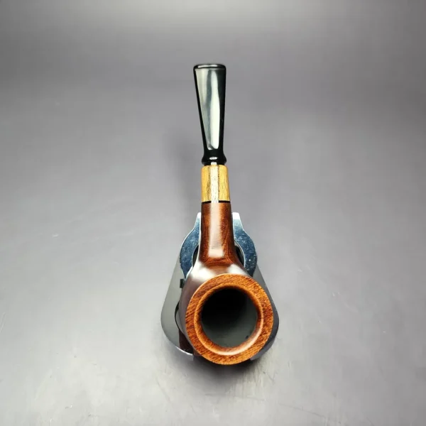 MBSD Briars by Piero Vitale Sienna Contrast Smooth Billiard w/ Zebrawood Briar Pipe, New - Image 6