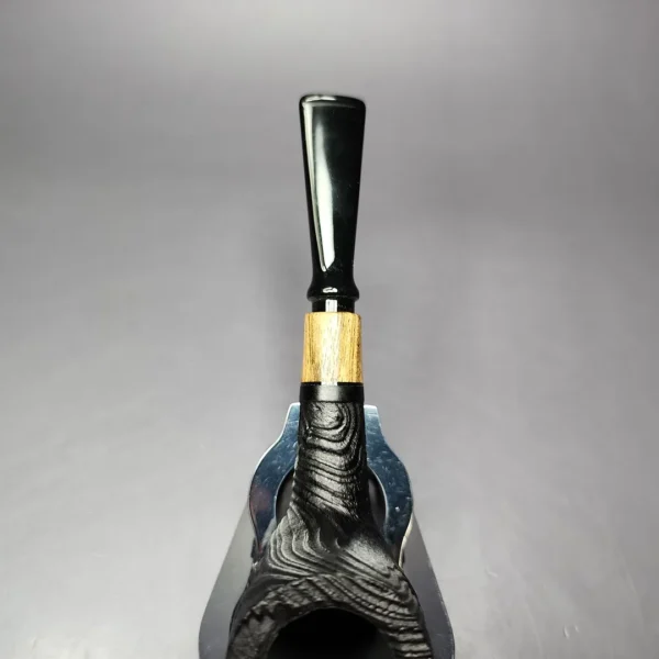 MBSD Briars by Piero Vitale Vintage Sandblasted Billiard w/Olivewood Briar Pipe, New - Image 6