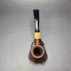 MBSD Briars by Piero Vitale Red Sandblasted Brandy w/ Boxwood Briar Pipe, New - Image 6