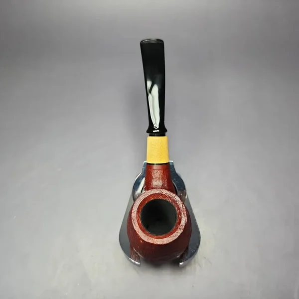 MBSD Briars by Piero Vitale Red Sandblasted Brandy w/ Boxwood Briar Pipe, New - Image 6
