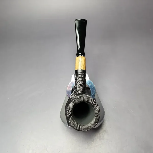 MBSD Briars by Piero Vitale Vintage Sandblasted Billiard w/Olivewood Briar Pipe, New - Image 6