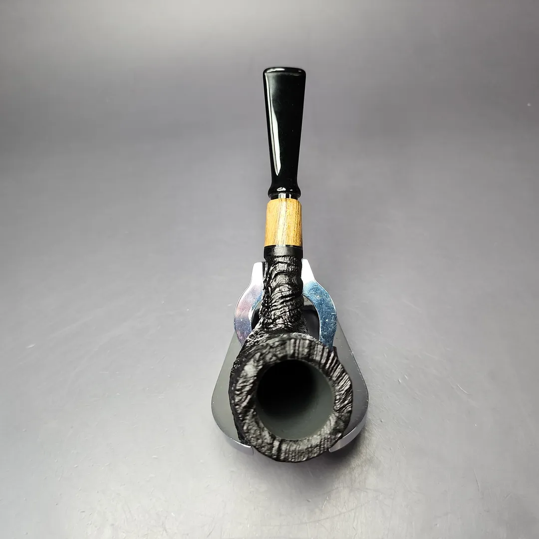 MBSD Briars by Piero Vitale Vintage Sandblasted Billiard w/Olivewood Briar Pipe, New - Image 6